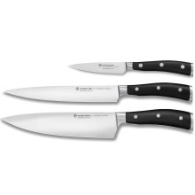 Wüsthof - Juego de cuchillos de cocina CLASSIC IKON 3 piezas negro