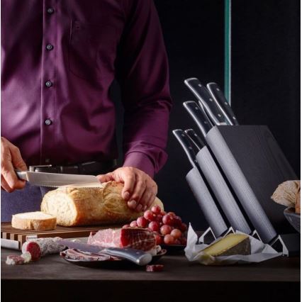 Wüsthof - Juego de cuchillos de cocina en soporte CLASSIC IKON 7 pz ceniza/negro