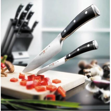 Wüsthof - Juego de cuchillos de cocina en soporte CLASSIC IKON 7 pz ceniza/negro