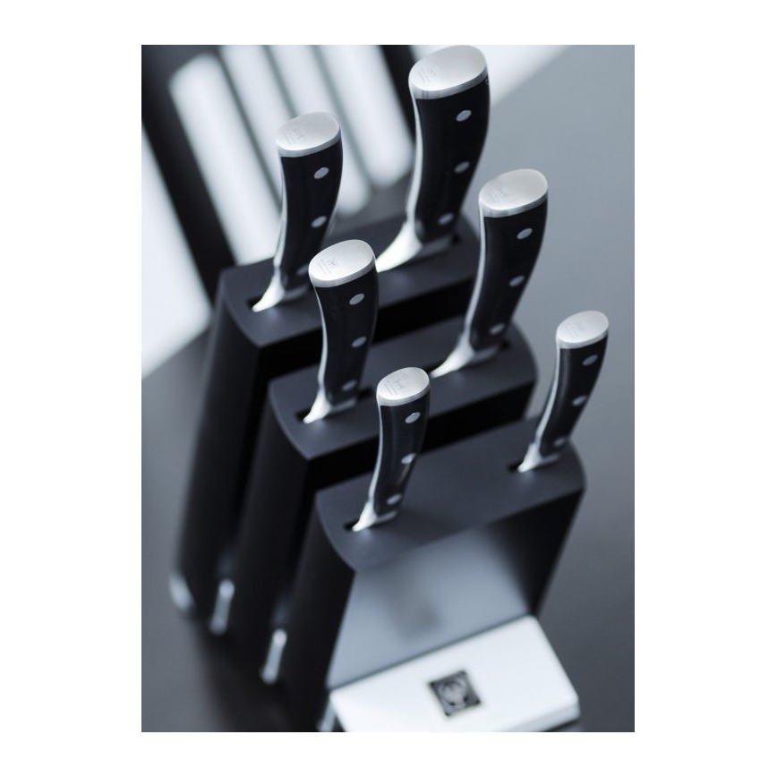 Wüsthof - Juego de cuchillos de cocina en soporte CLASSIC IKON 7 pz ceniza/negro