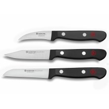 Wüsthof - Juego de cuchillos de cocina para verduras GOURMET 3 piezas negro