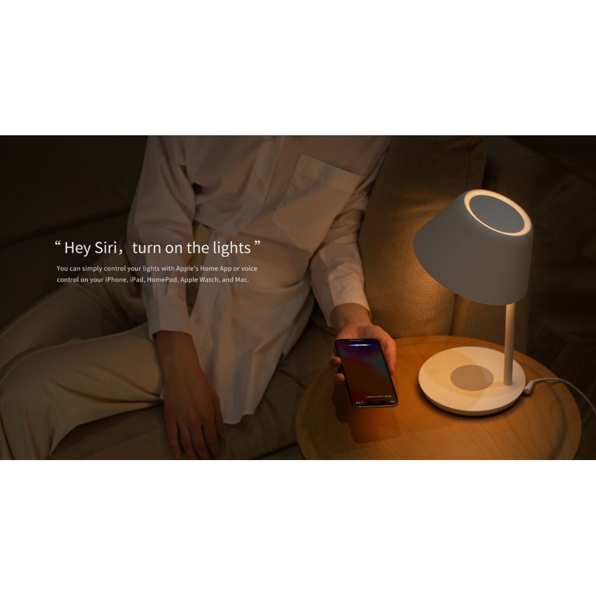Yeelight - Lámpara de mesa LED regulable con carga inalámbrica Staria Bedside Lamp Pro LED/20W/230V Wi-Fi