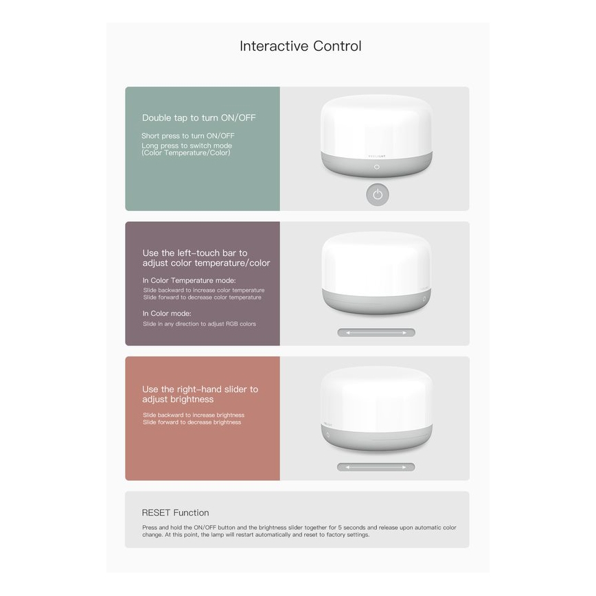 Yeelight - Lámpara de mesa LED RGB regulable LED/5W/5V Wi-Fi/Bluetooth