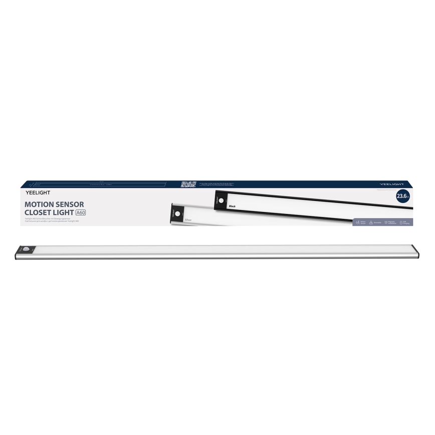 Yeelight - LED Iluminación para muebles recargable y regulable con sensor LED/2,4W/2200 mAh 4000K 60 cm plata