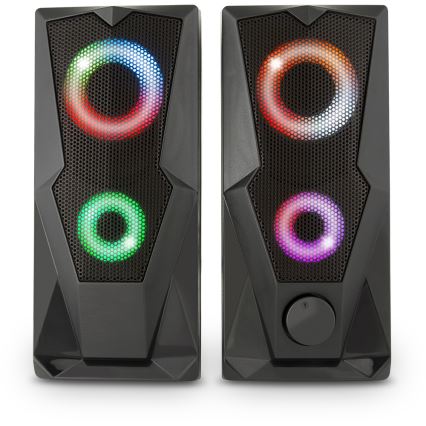 Yenkee - Altavoces USB con retroiluminación RGB 6W/5V negro