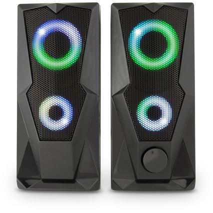 Yenkee - Altavoces USB con retroiluminación RGB 6W/5V negro