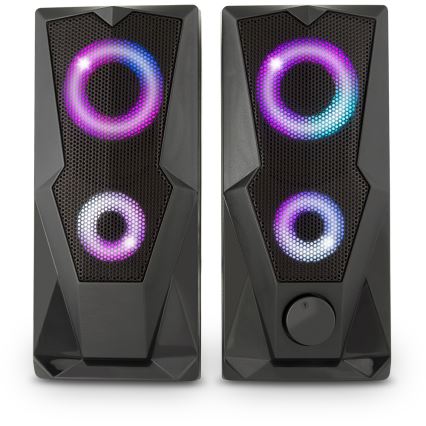 Yenkee - Altavoces USB con retroiluminación RGB 6W/5V negro