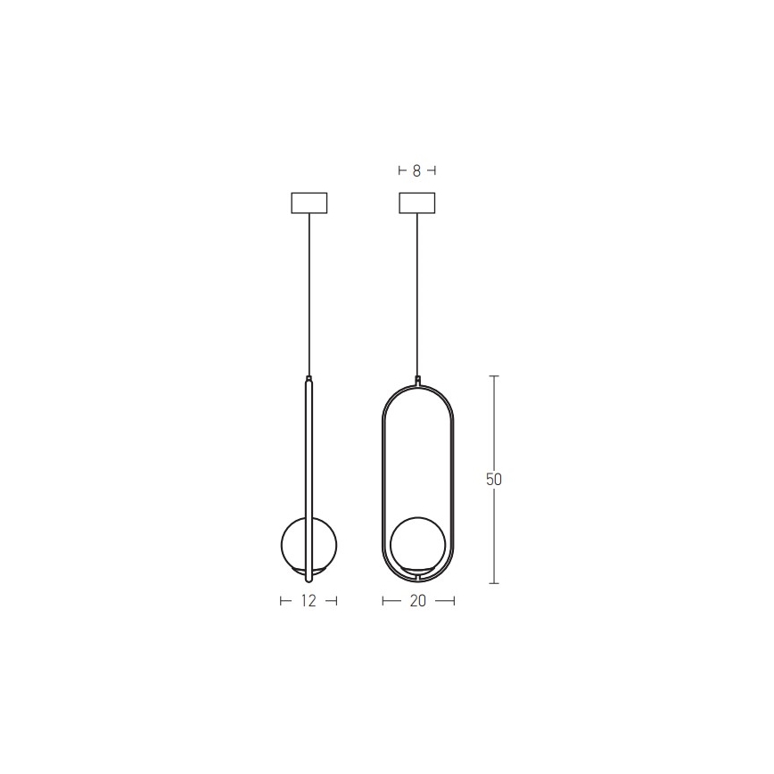 Zambelis 18142-BR - Lámpara colgante 1xG9/9W/230V