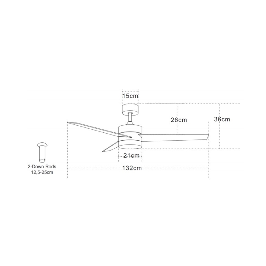 Zambelis 19134 - Ventilador de techo LED LED/15W/230V 3000/4000/6000K cromo mate + control remoto