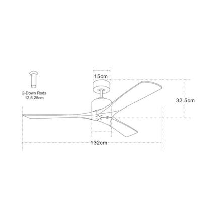 Zambelis 19142 - Ventilador de techo + control remoto