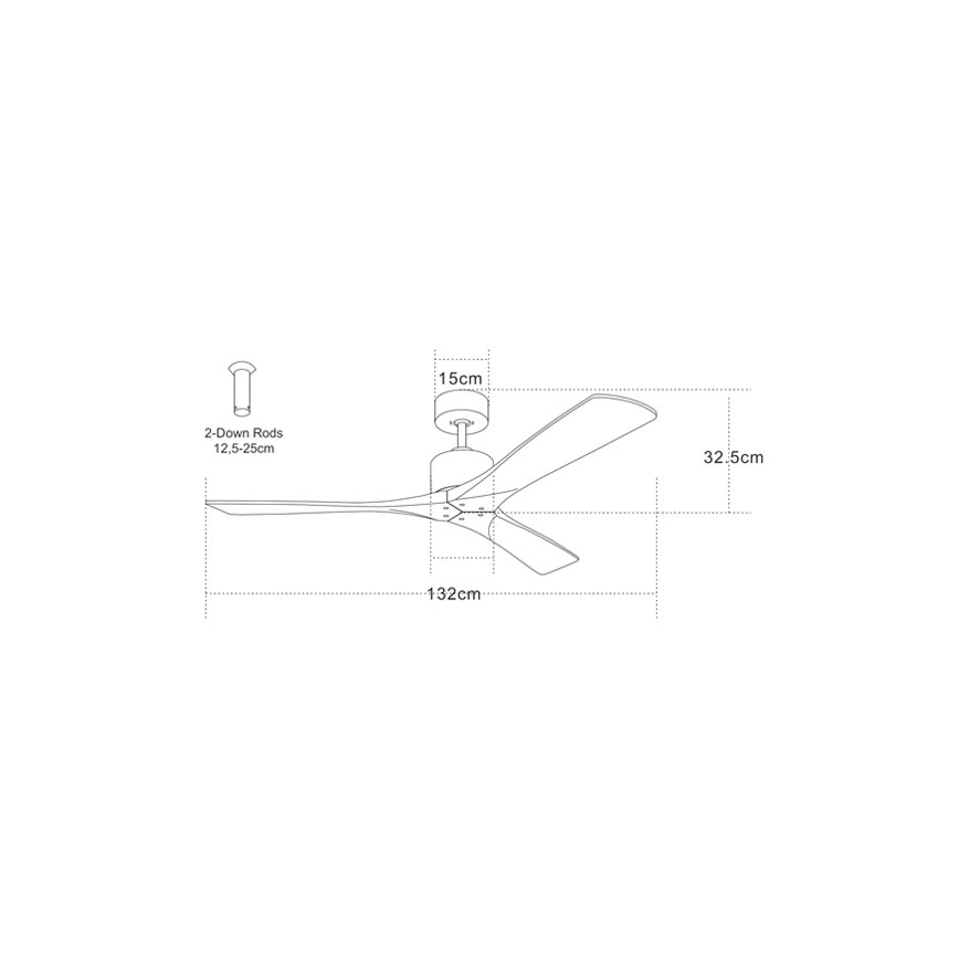 Zambelis 19142 - Ventilador de techo + control remoto