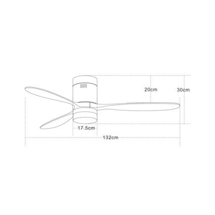 Zambelis 19144 - Ventilador de techo LED LED/15W/230V 3000/4000/6000 cereza + mando a distancia