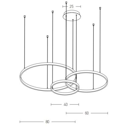 Zambelis 1956 - Lámpara LED colgante LED/136W/230V dorado