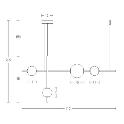 Zambelis 20131 - Lámpara de araña LED regulable LED/18W/230V