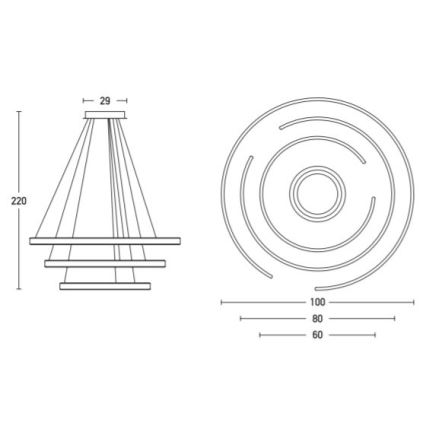 Zambelis 2014 - Lámpara de araña LED regulable LED/120W/230V dorado