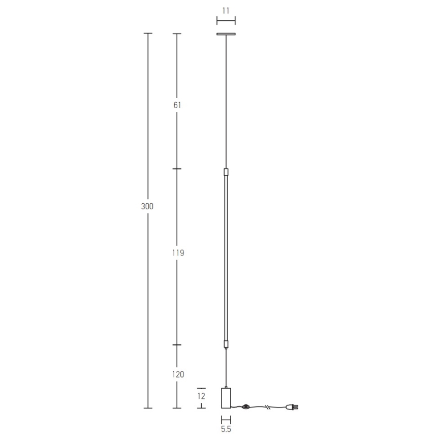 Zambelis 20184 - Lámpara LED de pie LED/22W/230V