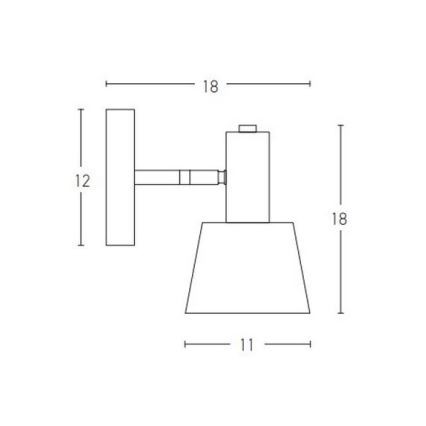 Zambelis 20219 - Foco de pared 1xE14/25W/230V gris