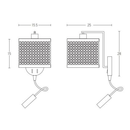 Zambelis 20355 - Aplique LED 1xE27/40W + LED/3W/230V ratán