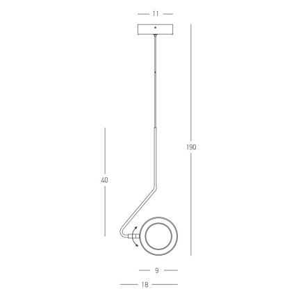 Zambelis 22045 - Lámpara de araña LED regulable LED/7W/230V CRI90 negro