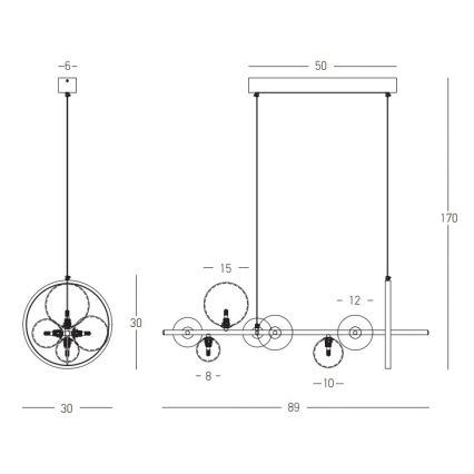 Zambelis 22063 - Lámpara de araña LED regulable LED/14W + 7xG9/7W/230V