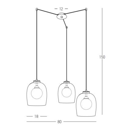 Zambelis 22145 - Lámpara colgante 3xG9/5W/230V araña negro