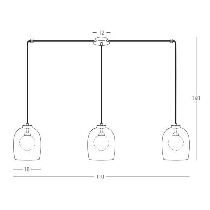 Zambelis 22146 - Lámpara colgante 3xG9/5W/230V araña negro