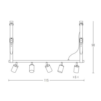 Zambelis 22224 - Lámpara colgante 5xGU10/25W/230V