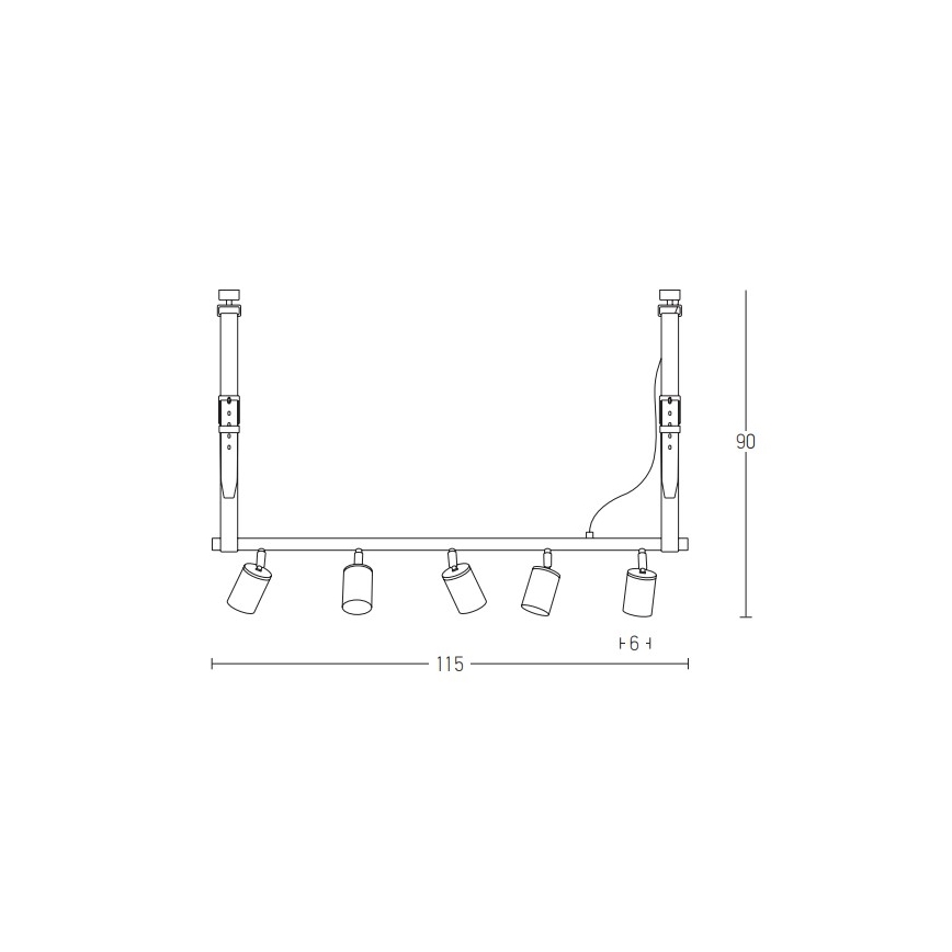 Zambelis 22224 - Lámpara colgante 5xGU10/25W/230V