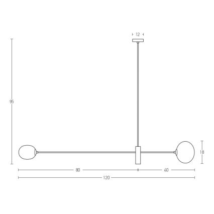 Zambelis 22267 - Lámpara colgante 2xG9/9W/230V