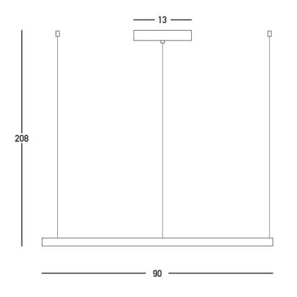 Zambelis 23035 - Lámpara de araña LED regulable LED/45W/230V 3000K diá. 90 cm negro