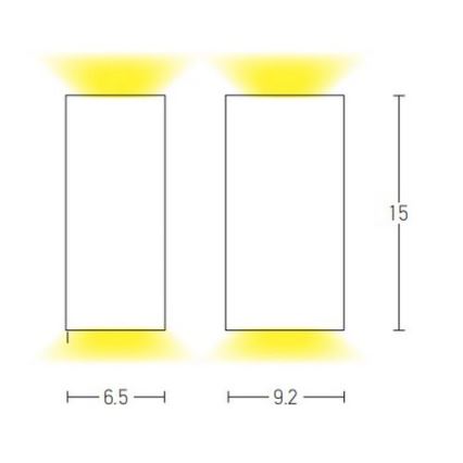 Zambelis E151 - Aplique de exterior 2xGU10/15W/230V IP54 blanco