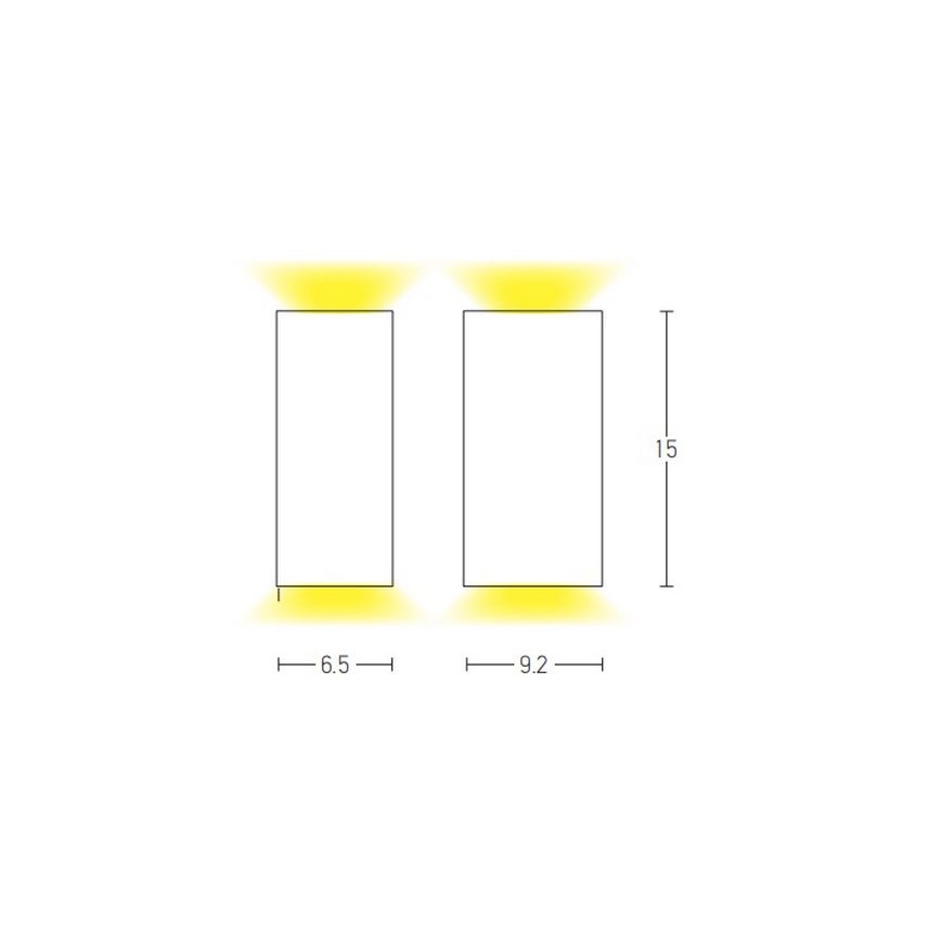 Zambelis E151 - Aplique de exterior 2xGU10/15W/230V IP54 blanco