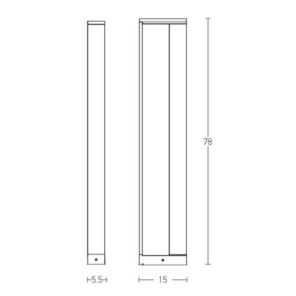 Zambelis E208 - Lámpara LED de exterior LED/10W/230V IP54 antracita