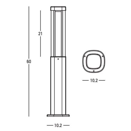 Zambelis E355 - Lámpara LED de exterior LED/7W/230V 3000K IP54 antracita