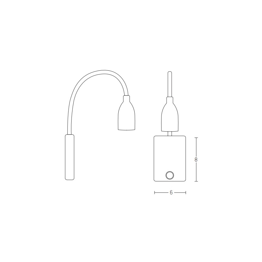 Zambelis H33 - Lámpara LED flexible pequeña LED/3W/230V blanco