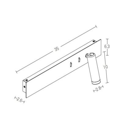 Zambelis H52 - Aplique LED LED/3W + LED/10W/230V blanco