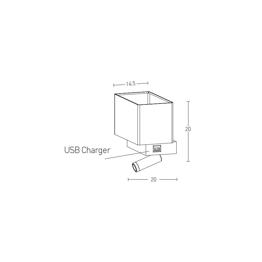 Zambelis H59 - Aplique LED LED/3W + 1xE27/40W/230V negro