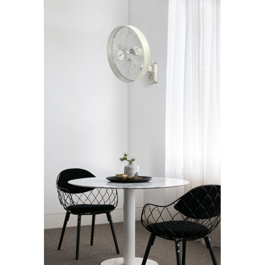 ZEVENTI - Ventilador de pared FREEZE 50W/230V diá. 40 cm blanco + control remoto
