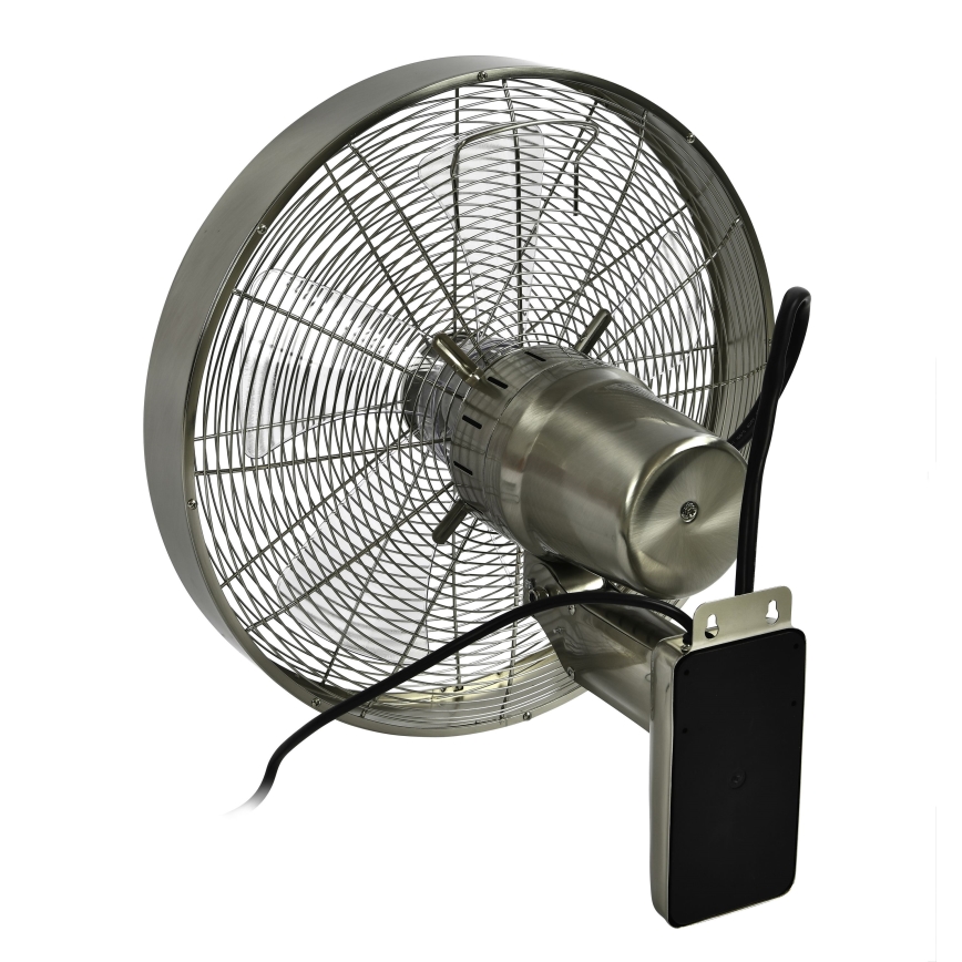 ZEVENTI - Ventilador de pared FREEZE 50W/230V diá. 40 cm cromo mate + control remoto