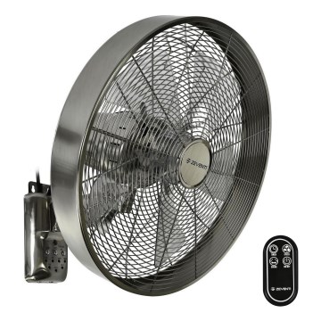ZEVENTI - Ventilador de pared FREEZE 50W/230V diá. 40 cm cromo mate + control remoto