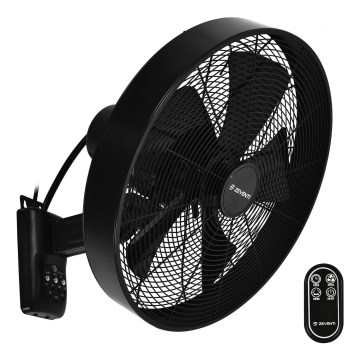 ZEVENTI - Ventilador de pared FREEZE 50W/230V diá. 40 cm negro + control remoto