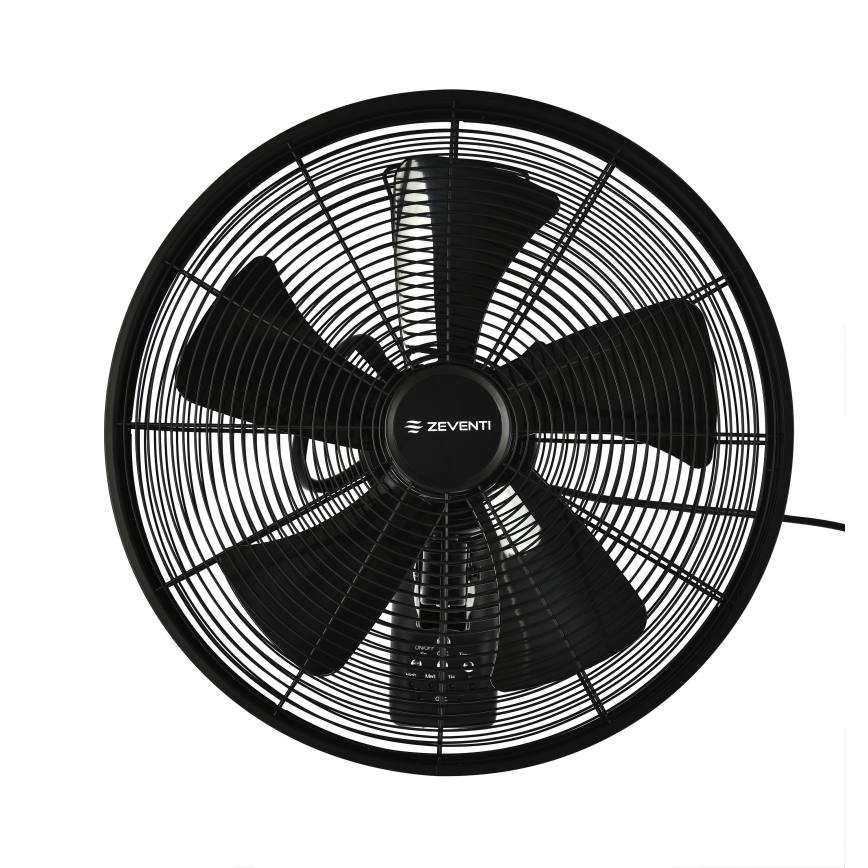 ZEVENTI - Ventilador de pared FREEZE 50W/230V diá. 40 cm negro + control remoto