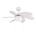 ZEVENTI - Ventilador de techo FAMARA 1xE14/60W/230V blanco