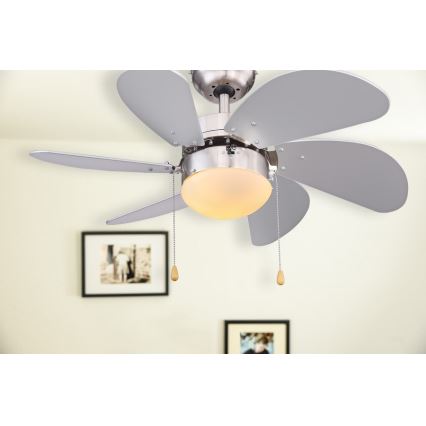 ZEVENTI - Ventilador de techo FAMARA 1xE14/60W/230V gris