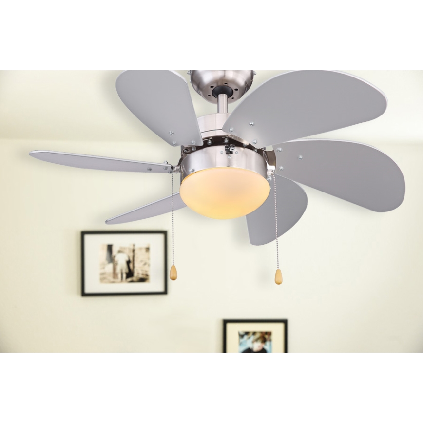 ZEVENTI - Ventilador de techo FAMARA 1xE14/60W/230V gris