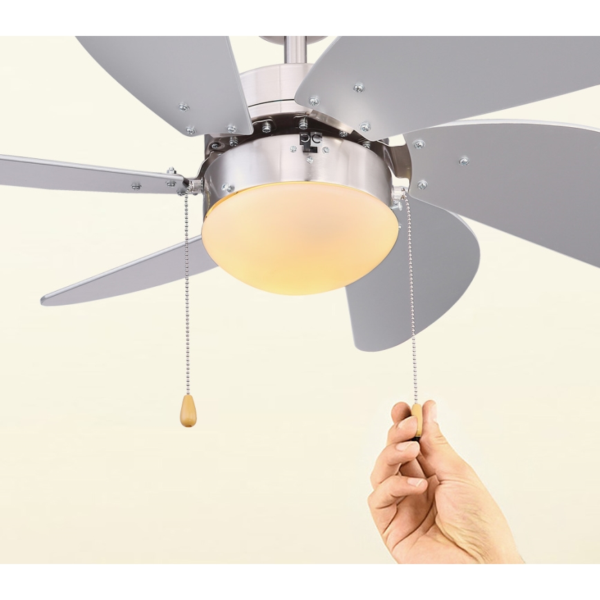 ZEVENTI - Ventilador de techo FAMARA 1xE14/60W/230V gris