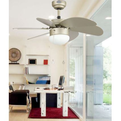 ZEVENTI - Ventilador de techo FAMARA 1xE14/60W/230V gris