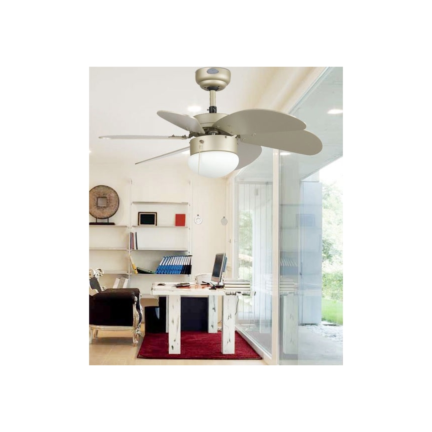 ZEVENTI - Ventilador de techo FAMARA 1xE14/60W/230V gris