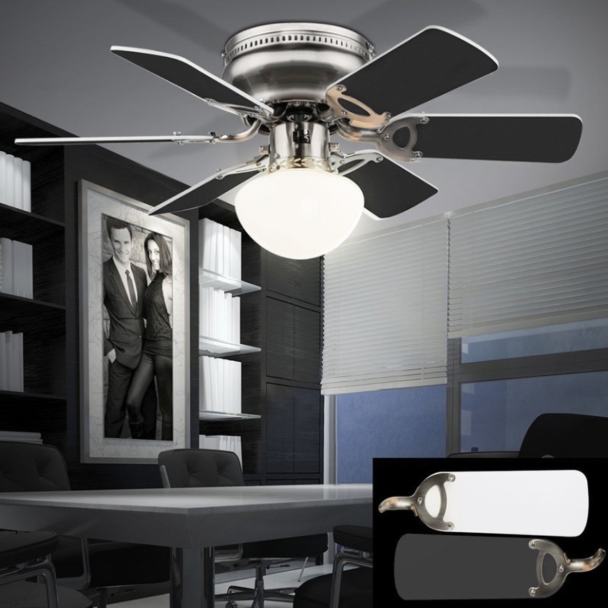 ZEVENTI - Ventilador de techo GALDANA 1xE27/60W/230V gris/blanco