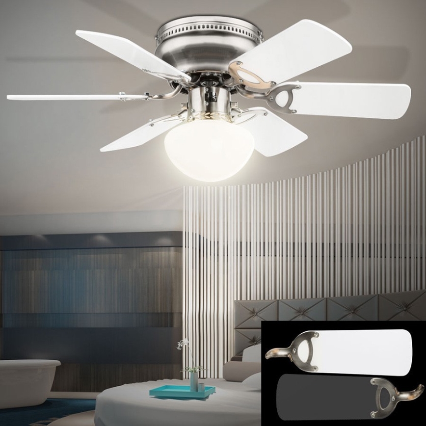 ZEVENTI - Ventilador de techo GALDANA 1xE27/60W/230V gris/blanco